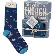 Can't Say I Love You Enough Socks & Box Sign Gift Set - Primitives by Kathy