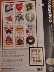 DIMENSIONS 35235 A YEAR OF EVENTS CALENDAR CROSS STITCH KIT E. RUSH MIP