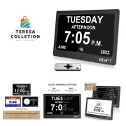 10.1" Digtal Clock with Day and Date for Seniors, Large LCD Display, Auto Dim...