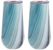 2x OASIS INSULATED DOUBLE WALL CHAMPAGNE FLUTES Picnic Beach BBQ Whitehaven
