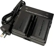 Dual-Channel Mains Charger +2X Battery for Canon LP-E6N LP-E6 LC-E6E, EOS 5D