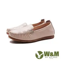 在飛比找PChome24h購物優惠-W&M(女)心機內增高閃閃布樂福鞋 女鞋-米白色(另有深藍色