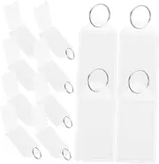 HORIALENCE 50pcs Key Chain Tags with Transparent Covers and Split Rings for Easy Luggage and Key Identification Blank Labels with Protective Cover for Travel and Daily Use