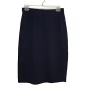 Vintage San Remo Women's Small Navy Knit Pull On Pencil Skirt NWT $114