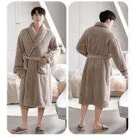 在飛比找momo購物網優惠-【Jun Jun】男士暖冬加厚長絨毛睡袍 浴袍