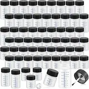 Zicojia 60 Pcs Touch Up Paint Bottles with Applicator Brush and Lids 2 Oz and 1 Oz Liquid Capacity Plastic for Fixing Wall Stone