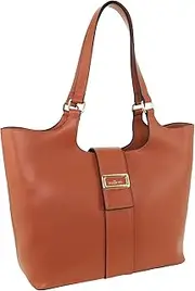 [Milleni] Ladies Vegan Leather Fashion Caryall Tote Bag in Tan