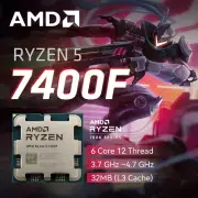 AMD Ryzen 5 7400F 100% Brand New Game CPU Up to 4.7GHz 6-Core 12-Thread Socket
