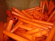 8 inch orange LDPE Fiber Optic Grd PK 10