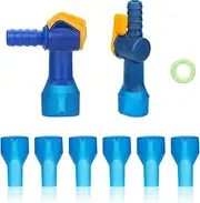 6pcs Bite Valve Replacement with 2 Straight & Angled Hose Connector for Camelbak, Mouthpiece Replacement Accessories Includes Tube O-Ring for Hydration Bladder Backpack Water Reservoir