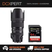 SIGMA 50-100MM F/1.8 DC HSM ART LENS FOR NIKON (4693955) + BONUS SD CARD