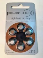 Power One P312 Hearing Aid Batteries *Lot of 16 packs