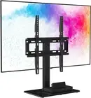 Black Tv Stand for 37-55” LCD LED Plasma Flat Panel TV Screen, Universal Desk...
