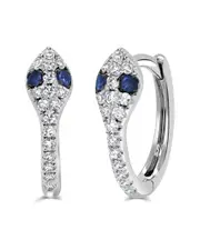 Sabrina Designs 14K 0.14 ct. tw. Diamond & Sapphire Snake Huggie Earrings