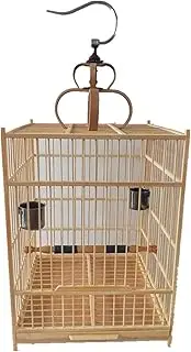 Bird Supplies Parakeet Cage Large Bird Cage Wood with Handle Can Hang Outdoor Indoor Square Handmade Retro Bird Cage Pet Bird Accessories Bird Playground