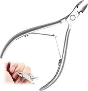 Cuticle Nippers Made of Stainless Steel with Ergonomic Cuticle Scissors for Precise Removal of Excess Cuticles and Hard Dead Skin on Fingers and Toes, Double Spring Supported