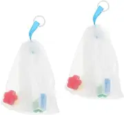 Gogogmee 2Pcs Facial Foaming Nets Durable Portable Soap Pouches for Cleansing Bubble Making Comfortable Texture with Hanging for present for Friends