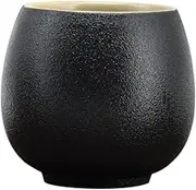 FUNOMOCYA Tea Cup Simple Design Black Porcelain Cup Tea Infusion Container Tea Storage Cup for Tea Ceremony at Home and Office