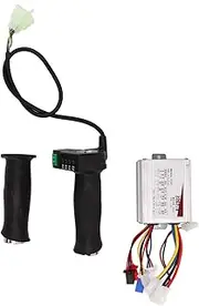 Brushed Speed Controller Kit, Aluminum Alloy Heat Dissipation Electric Controller Kit, Replacement Brushed Controller Set with 4 Speed Rubber Throttle Twist Grip