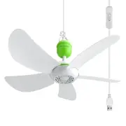 Mini USB Ceiling Fan for Camping Tent, 17" Portable Hanging Ceiling Fan for O...