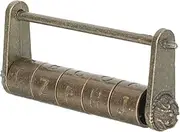 TEHAUX Vintage Chinese Combination Padlock Retro Zinc Alloy Lock for Home Decor Antique Style Password Lock with Traditional Characters for Friends and Family