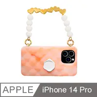 在飛比找PChome24h購物優惠-【Candies】iPhone 14 Pro - 心串珠鍊幻