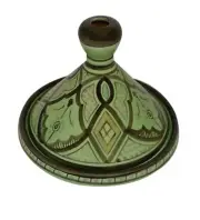 Moroccan Serving Tagine Handmade Ceramic Tajine Dish 8 inches Multicolored Green