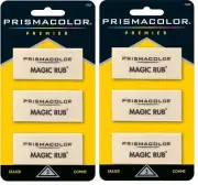 2 pack Prismacolor Premier Magic Rub Vinyl Erasers, 3-Count