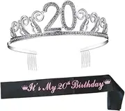 Rhinestone Crown Hair Comb Birthday Party Sash Sash for Celebration Birthday Accessory