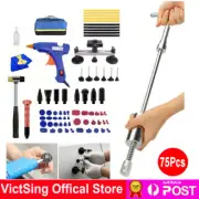 75Pcs Paintless Dent Removal Kit Puller Metal Tool Dent Repair Rods w/ Glue Gun