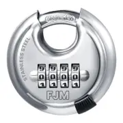 FJM Security SX-790 4-Dial Combination Disc Padlock With Shielded Hardened Steel