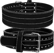 HHR Power Lifting Belt Suede Leather Double Prong Power Belt Gym Bodybuilding 4 Inches 10 MM Thick Weight Lifting Weightlifting Belt for Men & Women Optimal Powerlifting Belts!!!!