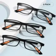 3pc reading glasses reading aid women men vision aid black +1.0 1.5 2.0 2.5 3.0