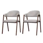 Dining Chairs Grey Linen Fabric Set Of 2 Nadi
