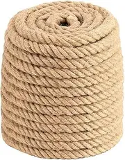 Garden Twine,String, 30MM Natural Jute Rope 20m Twisted Hemp Rope Extra Thick Twisted Manila Hemp Rope(30MM 5M)