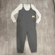 NWT Sincerely Jules Sz L Jumpsuit Set Gray Jogger Style Pockets Slouchy Harem