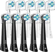 IO Replacement Heads Compatible with Oral B iO 2 3 4 5 6 7 8 9 10 Series Electric Toothbrush, Brush Heads Compatible with Oral B IO, Medium Bristles for Gum Care & Sensitive Teeth (10 Black/White)