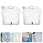 2 Pcs Interesting Water Bottle Storage 10L Folding Bag PET Material Travel