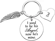 [VANLOVEMAC] Dad Memorial Gift Keychain for Loss of Father Daughter Son in Memory of Daddy Remembrance Jewelry Sympathy Gift I Used to Be His Angel Keyring