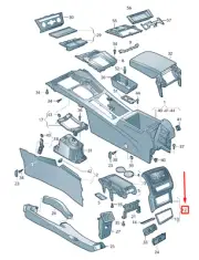 VOLKSWAGEN ARTEON 3H7 Center Console Rear Vent Trim 3G8864298LCQ NEW GENUINE