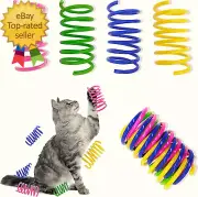 Colorful Plastic Spring Cat Toys, 30 Pack Spiral Springs for Indoor Cats