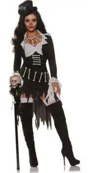 Women's Sexy Witch Doctor Costume - VOODOO Priestess Black Size Medium