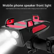 Bicycle Front Light USB Rechargeable Cycling Headlight W/ Phone Stand Powerbank
