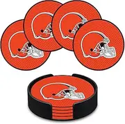 Rico Industries NFL Football Cleveland Browns Classic Favorites: PVC Coaster Set (4-Pack)