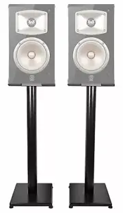 Black 29" Steel Bookshelf Speaker Stands For Yamaha NS-333 Bookshelf Speakers