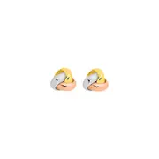 9ct Gold Tri Tone 5mm Love Knot Stud Earrings