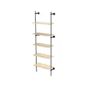 Flexi Storage Studio Black And Oak 1 Bay 5 Wall Shelf Kit - 1 Bay