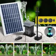 5.2FT Garden Solar Pond Pump Battery LED Fountain Pump Outdoor Water Features