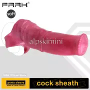 Super Silicone Sleeve Red Colorful Sheath Enlargement Dick Extend Hollow for Men