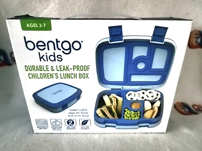 Bentgo Kids Durable & Leak-Proof 5-Compartment Bento Style Kids Lunch Box Blue